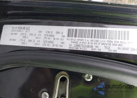 2018 Ram 1500 Big Horn 4X2 6'4 Box from USA, damaged, VIN 1C6RR6TT6JS168180